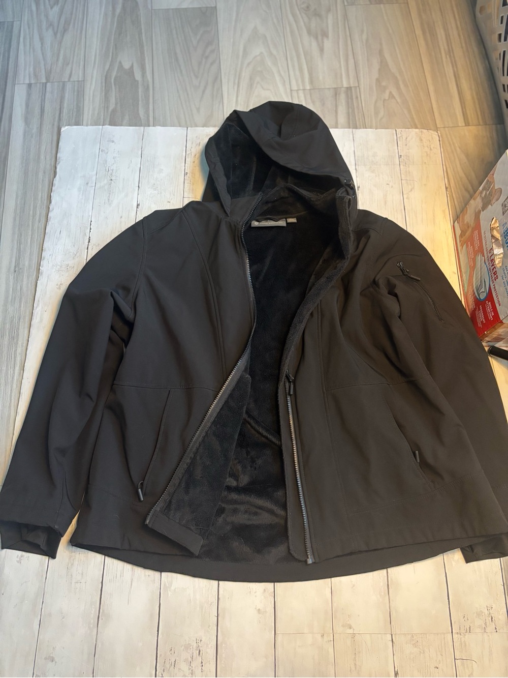 Free Country Black Hooded Softshell Ski Jacket